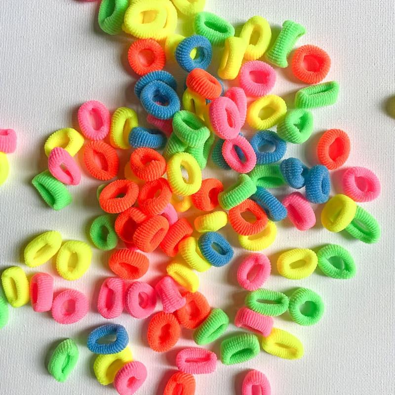100pcs Multicolored Hair Tie Hair Bands Ponytail Holders Scrunchies Ties