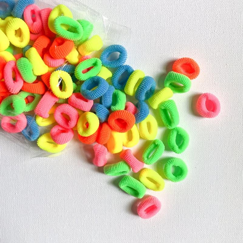 100pcs Multicolored Hair Tie Hair Bands Ponytail Holders Scrunchies Ties