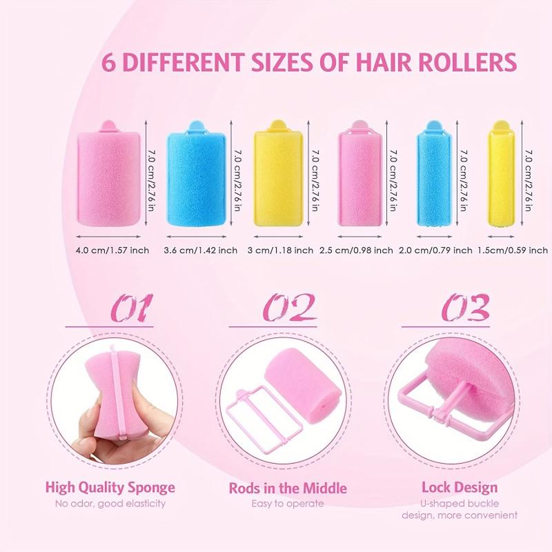 Foam Hair Rollers Sleeping Hair Curlers Hair Styling Curlers Sponge Curlers