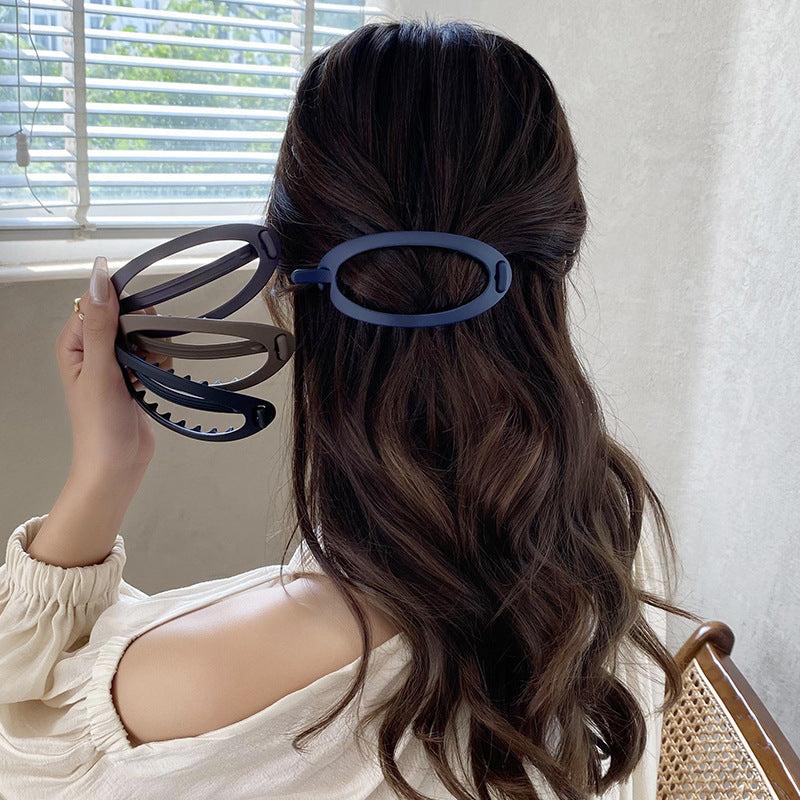 Resin Oval Barrette Hair Clip Women's Hair Accessory