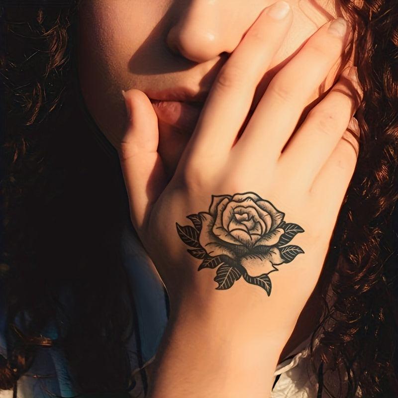 Flame Rose Fruit Juice Herbal Tattoo Sticker Waterproof