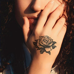 Flame Rose Fruit Juice Herbal Tattoo Sticker Waterproof