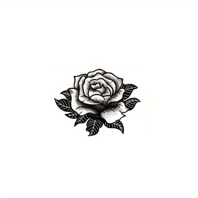 Flame Rose Fruit Juice Herbal Tattoo Sticker Waterproof
