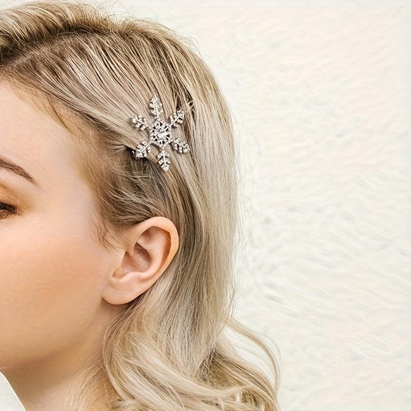 Rhinestone Snowflake Hairpin Hollow Hair Accessories