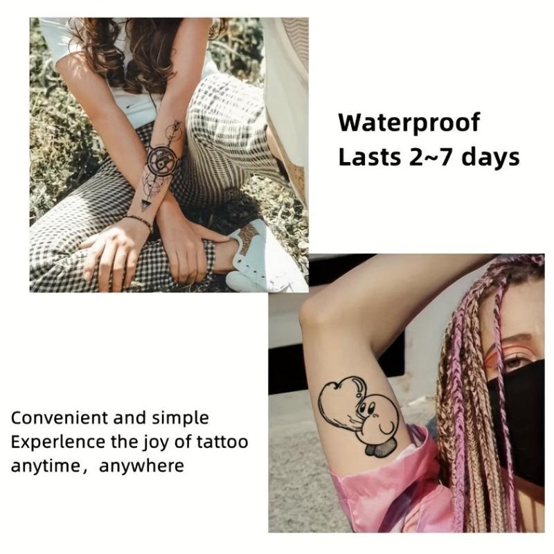 Wolf & Clock Tattoo Sticker Waterproof Temporary Arm Stickers