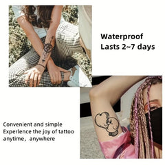 Wolf & Clock Tattoo Sticker Waterproof Temporary Arm Stickers