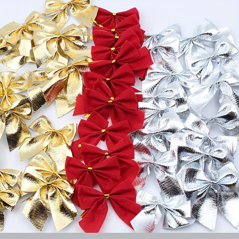 10pcs Christmas Red Bow Tree Decoration Pendant DIY Holiday