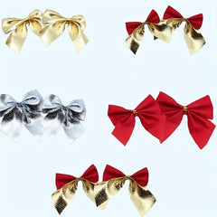 10pcs Christmas Red Bow Tree Decoration Pendant DIY Holiday