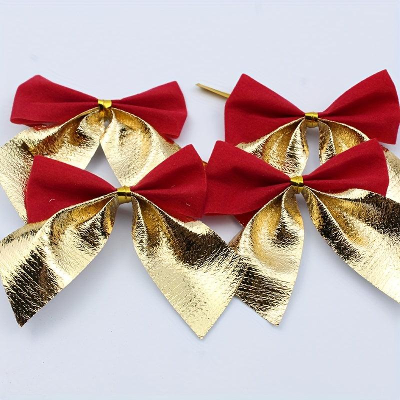10pcs Christmas Red Bow Tree Decoration Pendant DIY Holiday