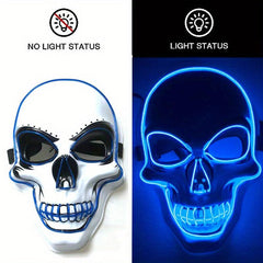LED Light Up Scary Scream Mask Halloween Costume for Men Women Boys Girls