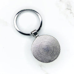 Glass Alphabet Keychain U W X Y Keyholder Alloy Ring