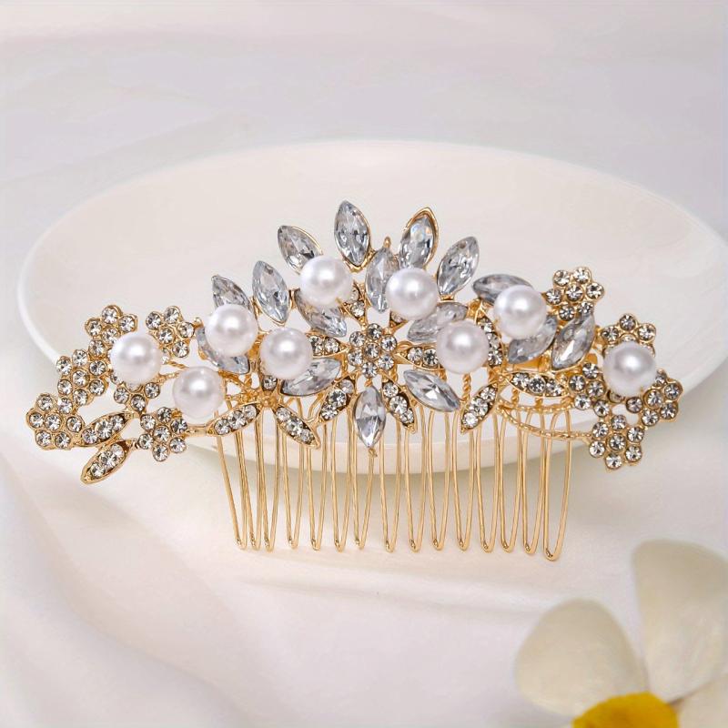 Vintage Crystal Alloy Insert Comb Banquet Wedding Dress Accessories