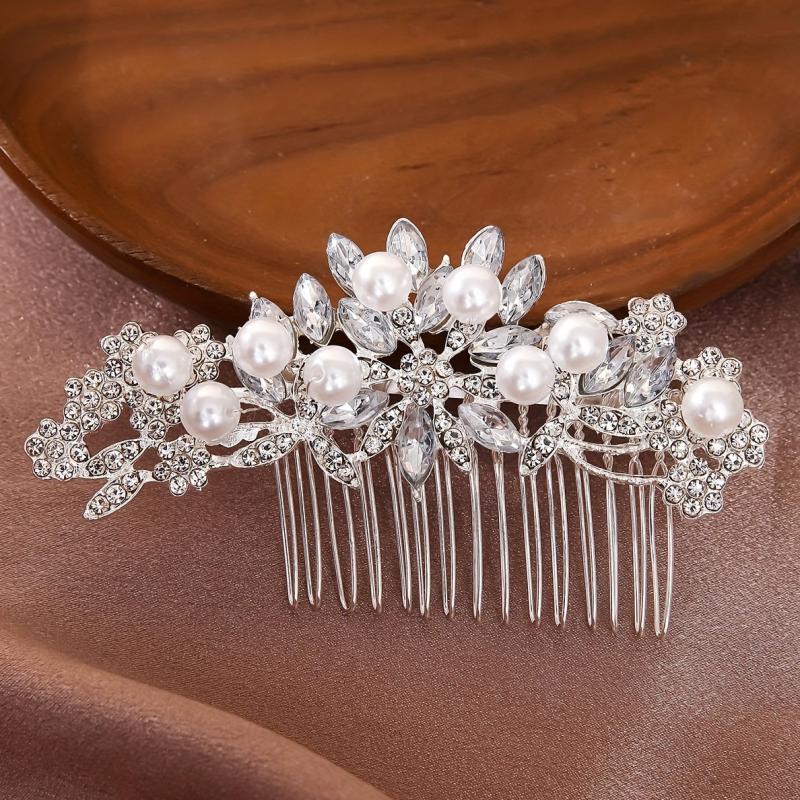 Vintage Crystal Alloy Insert Comb Banquet Wedding Dress Accessories