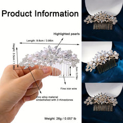 Vintage Crystal Alloy Insert Comb Banquet Wedding Dress Accessories