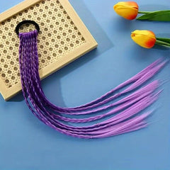 8 Strands Braided Ponytail Extension Hair Tie Soft Synthetic Hair Accessories