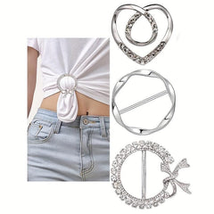 3pcs Alloy Metal T Shirt Clip Ring Large Size T Shirt Scarf Clip For Women Girls