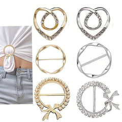 3pcs Alloy Metal T Shirt Clip Ring Large Size T Shirt Scarf Clip For Women Girls