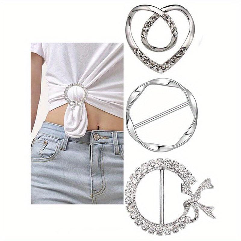 3pcs Alloy Metal T Shirt Clip Ring Large Size T Shirt Scarf Clip For Women Girls