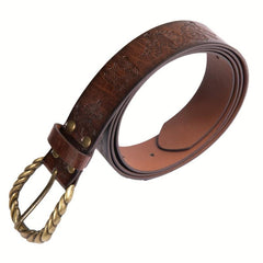 Viking Fenrir Embossed Faux Leather Buckle Belt Medieval Knight Belt