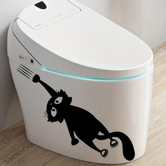 1pc Kitty Catch Toilet Sticker Self Adhesive PVC Sticker