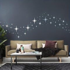 3D Acrylic Mirror Wall Sticker Decal for Home Decor, Star Design, Removable