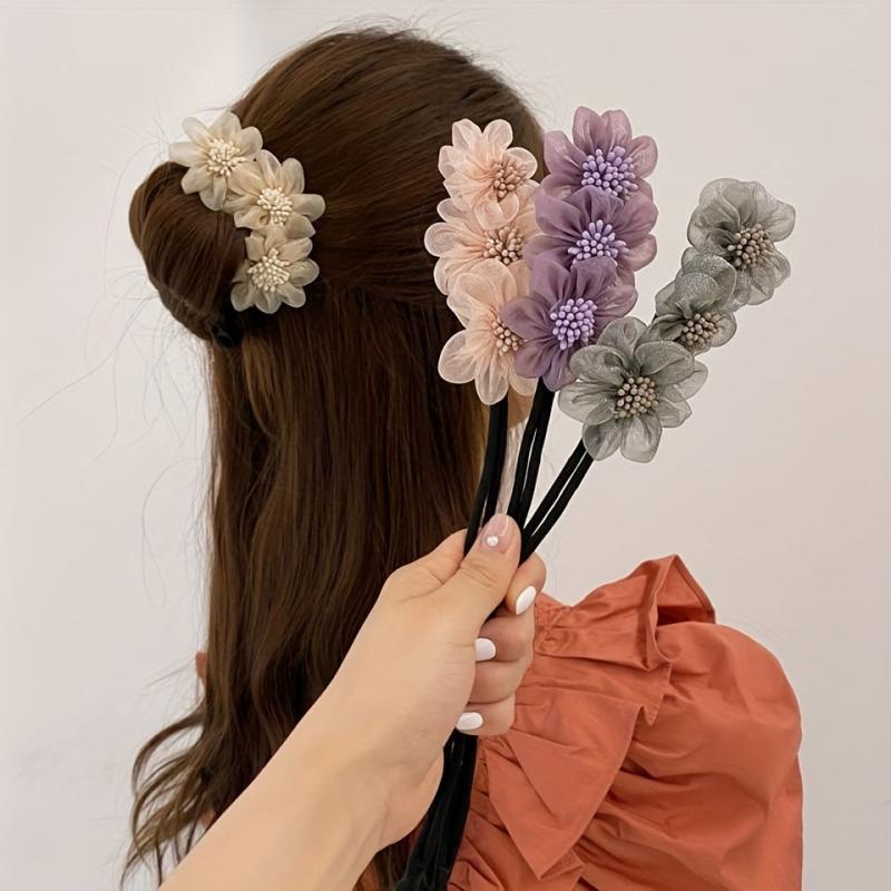 Flower Hair Accessory Fluffy Hair Ring Tie