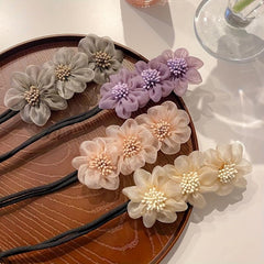 Flower Hair Accessory Fluffy Hair Ring Tie