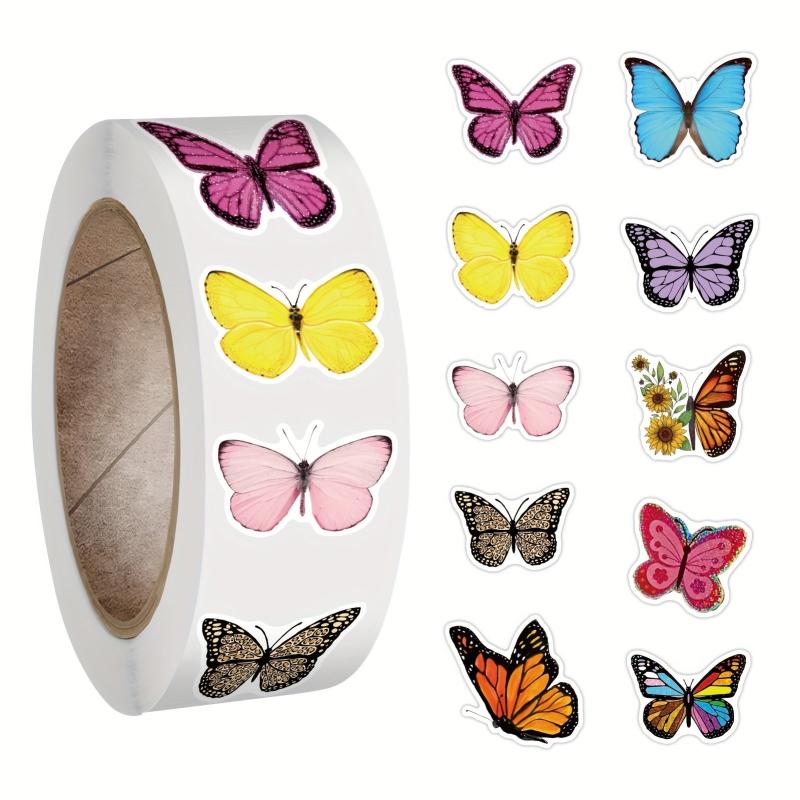 500pcs 3D Butterfly Roll Stickers - 10 Styles Waterproof & Sun Proof