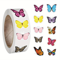 500pcs 3D Butterfly Roll Stickers - 10 Styles Waterproof & Sun Proof