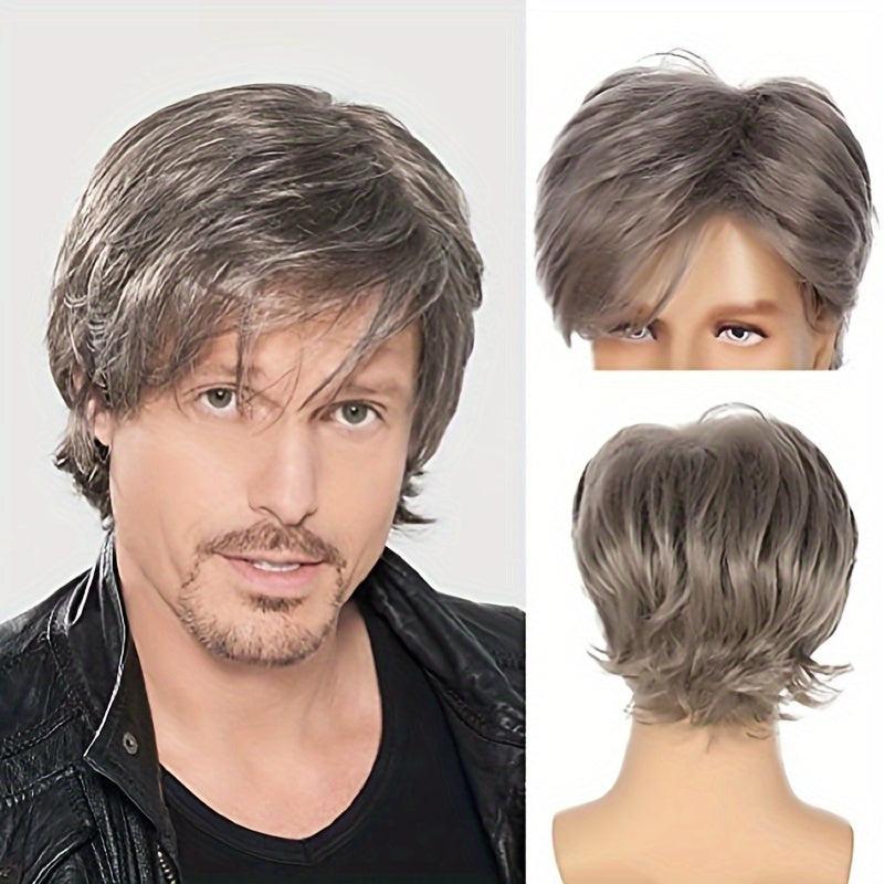 Short Gray Curly Wig Gradient Fiber Wig Cosplay Costume Props