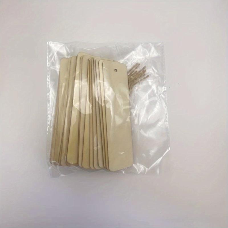 36pcs Wooden Blank Bookmarks DIY Unfinished Wooden Craft Rectangular Ornament