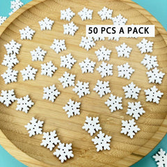 18mm Wood Snowflake Buttons DIY Crafts Wooden Sewing Accessories