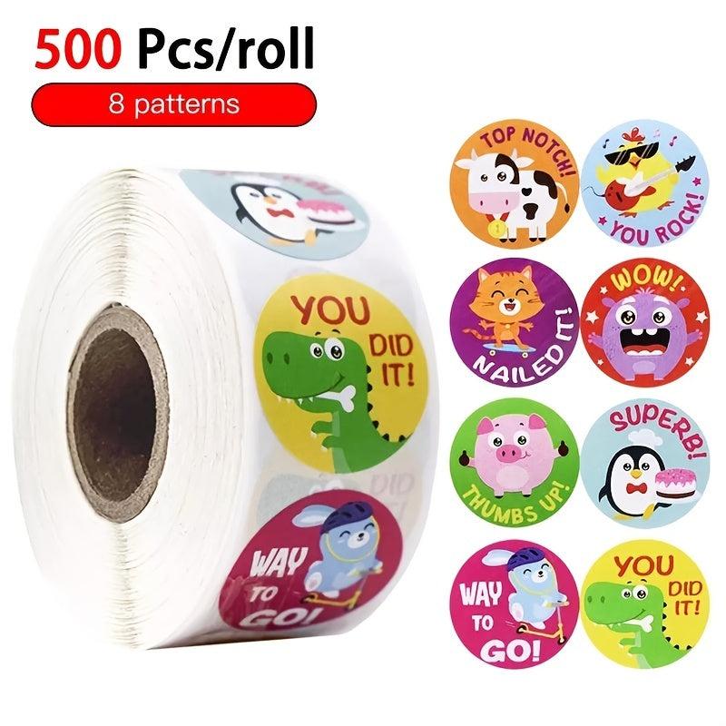 500 Animal Reward Stickers for Motivation & Encouragement
