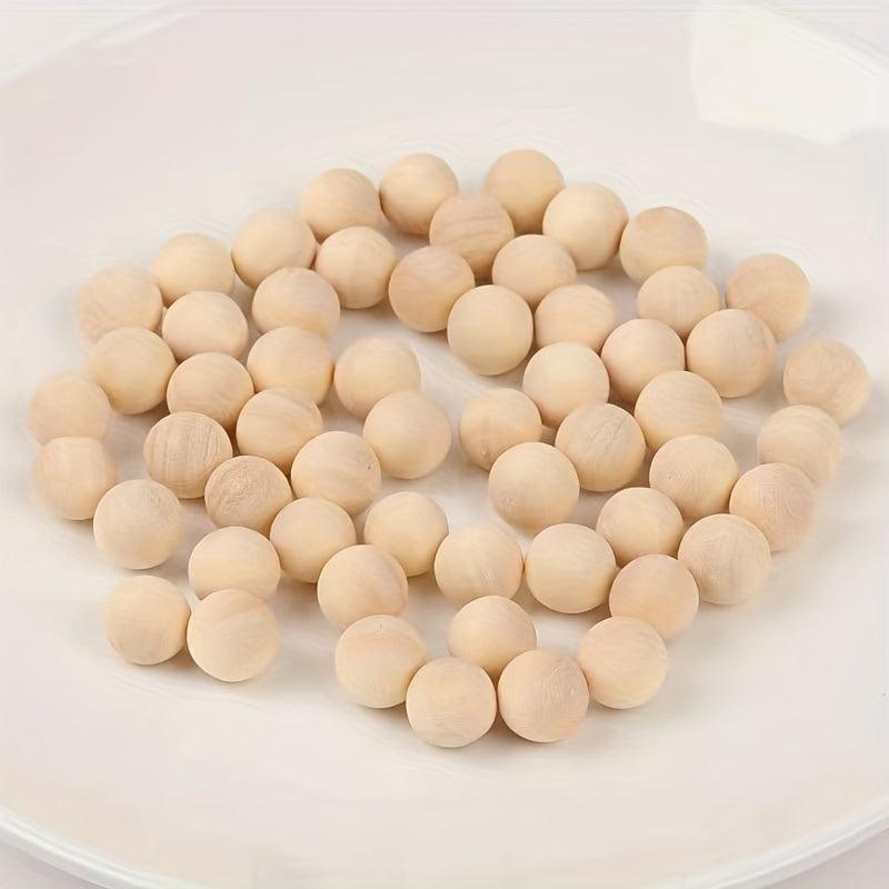 20pcs 10MM Unpunched Wooden Beads Natural DIY Toy Wooden Accessories