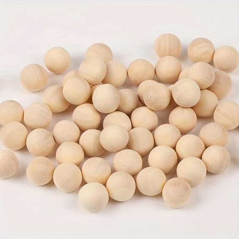20pcs 10MM Unpunched Wooden Beads Natural DIY Toy Wooden Accessories
