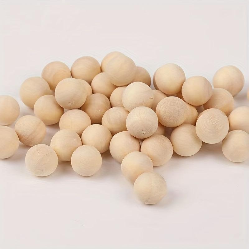 20pcs 10MM Unpunched Wooden Beads Natural DIY Toy Wooden Accessories