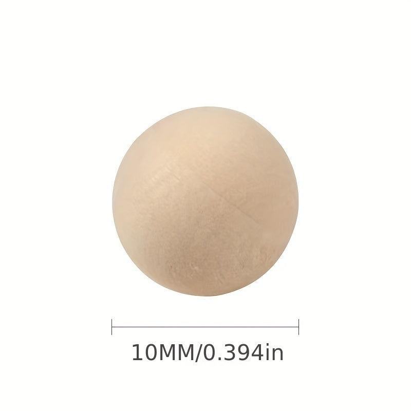 20pcs 10MM Unpunched Wooden Beads Natural DIY Toy Wooden Accessories