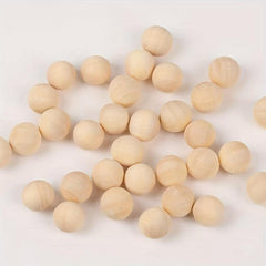 20pcs 10MM Unpunched Wooden Beads Natural DIY Toy Wooden Accessories