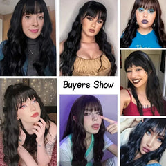 Pink Long Fluffy Curly Wavy Hair Wigs Heat Resistent Synthetic Cosplay Party