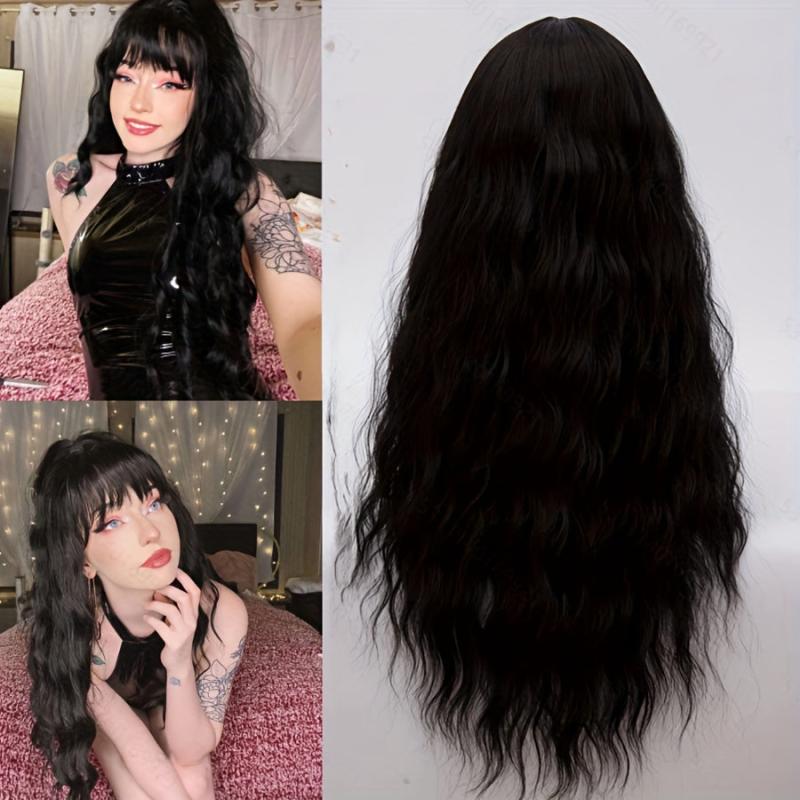 Pink Long Fluffy Curly Wavy Hair Wigs Heat Resistent Synthetic Cosplay Party