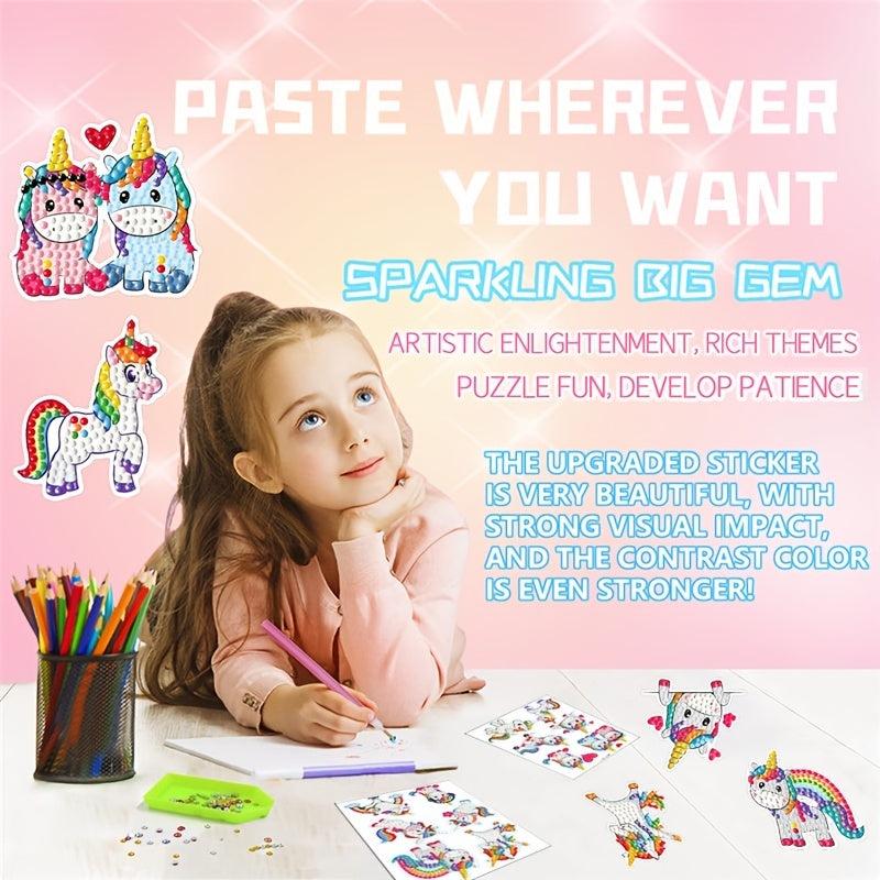 12pcs Cartoon Unicorn DIY Diamond Painting Stickers Set