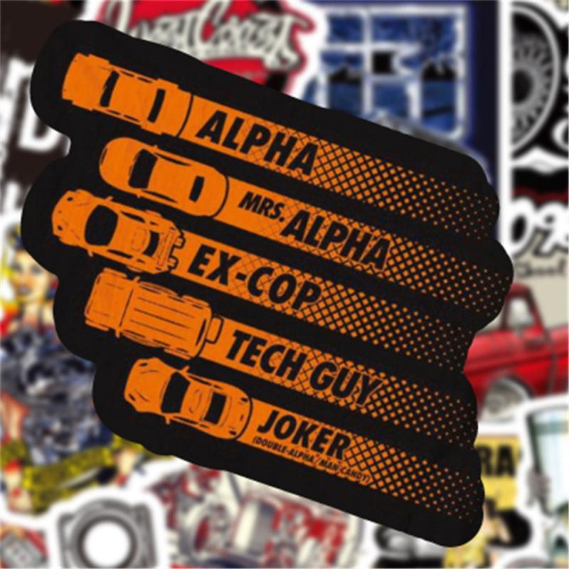 50pcs Vintage Car Helmet DIY Sticker Scrapbook Skateboard Guitar Bicycle Sticker