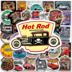 50pcs Vintage Car Helmet DIY Sticker Scrapbook Skateboard Guitar Bicycle Sticker