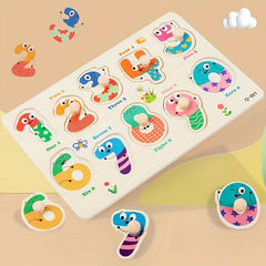 Montessori Wooden Shape Peg Puzzle for Toddlers