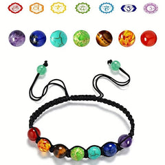 7 Chakra Beads Bracelet Natural Stone Rope Yoga Reiki Healing Balance
