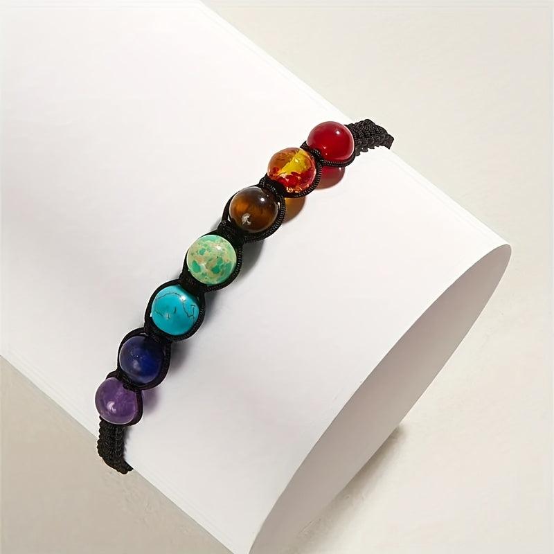 7 Chakra Beads Bracelet Natural Stone Rope Yoga Reiki Healing Balance