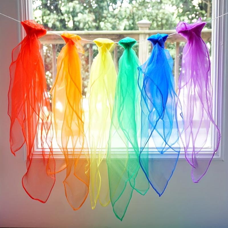 7pcs Montessori Dance Silk Sensory Toys with Cloth Bag for Kids