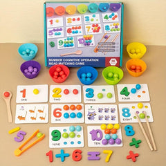 Montessori Math Teaching Aids Number Cognition Match Puzzle Clip Beads
