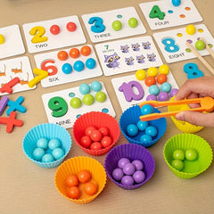Montessori Math Teaching Aids Number Cognition Match Puzzle Clip Beads