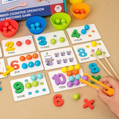 Montessori Math Teaching Aids Number Cognition Match Puzzle Clip Beads
